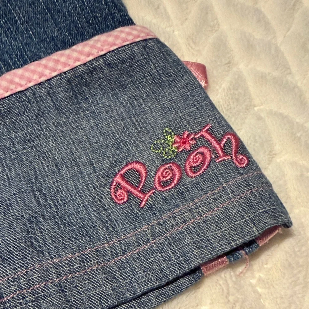 Disney Girls Dark Blue Denim Jeggings with Pink Stitching